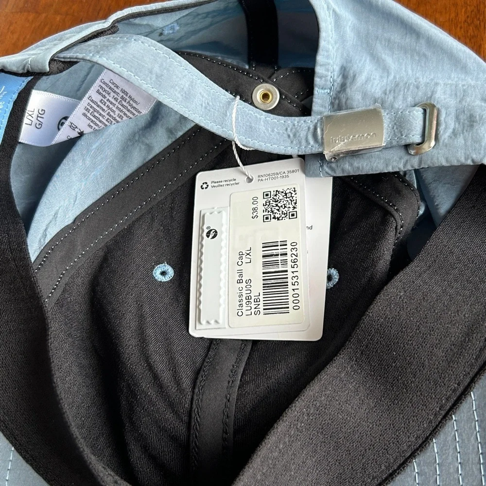 lululemon Classic Ball Cap L/XL Light Blue Adjustable Running Hat NWT